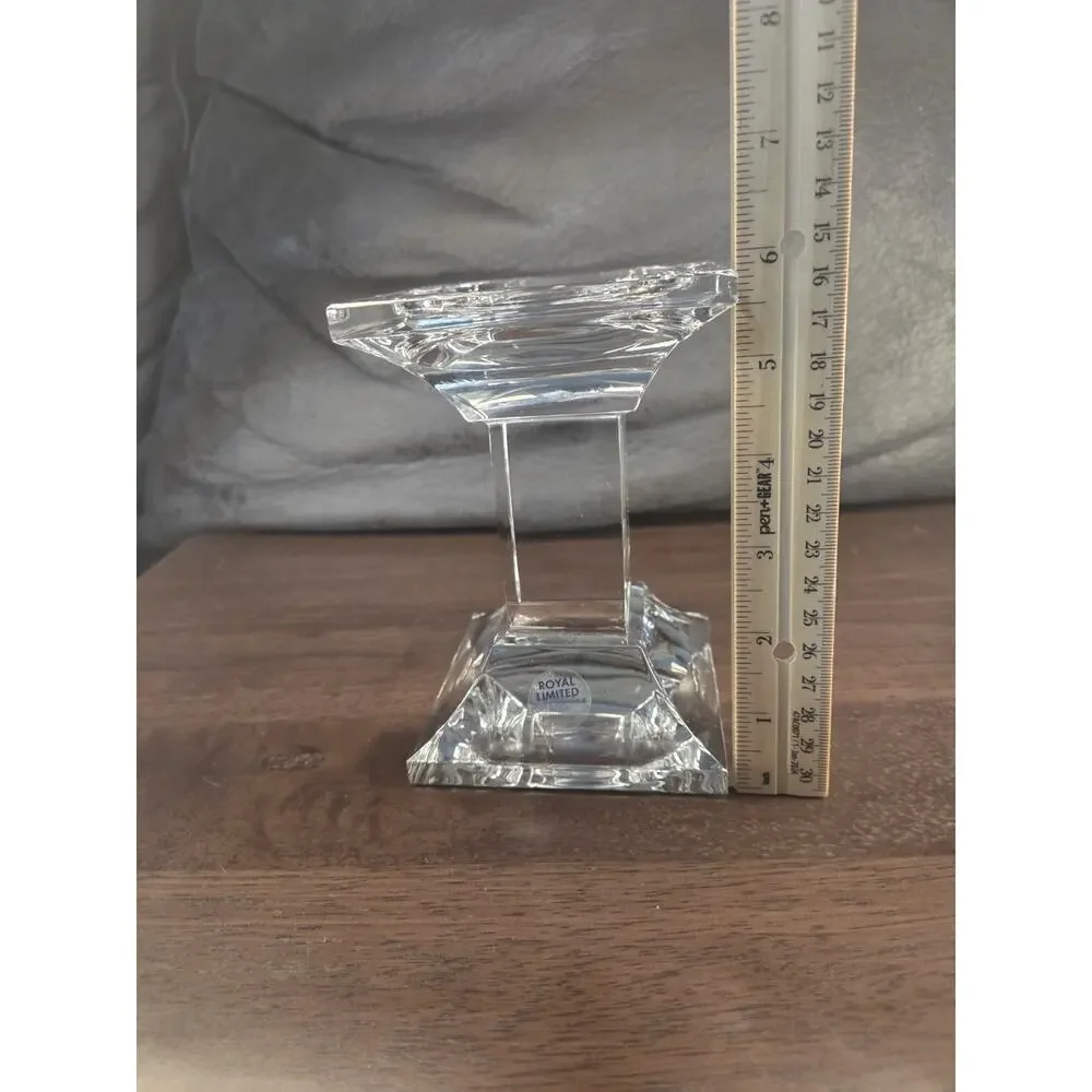 Royal Limited 24% Lead Crystal Pillar Candle Holder 6